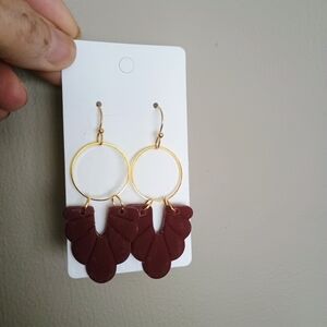 Handmade Maroon Fall Dangle Earrings